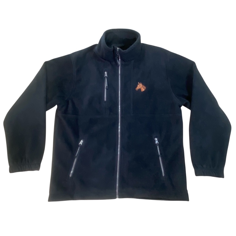 StormTech Men's Cruise Polar Fleece Jacket Black Medium Brown Horse Head Logo